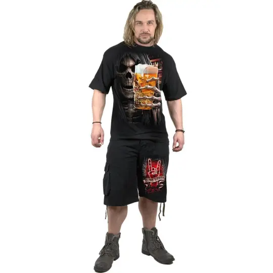 Live Loud Vintage Black Cargo Shorts