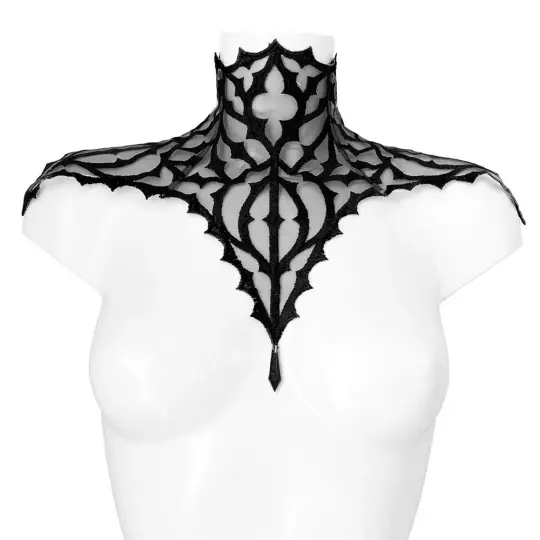 BLACK DOGMA EMBROIDERY TULLE NECKPIECE