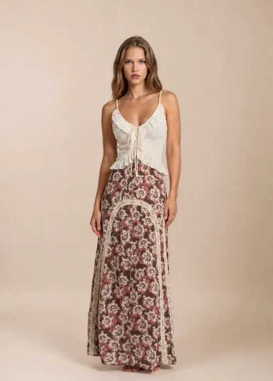 Ravina Skirt in Umber Floral