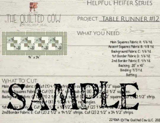 Helpful Heifer Table Runner #12