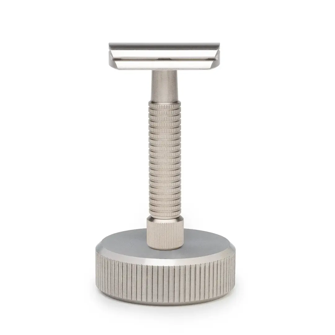 Knurled Stainless Steel Razor Stand