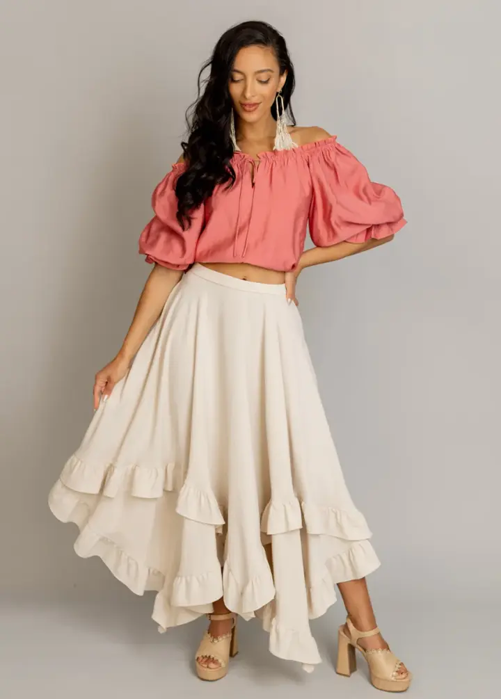 Kerra Top in Coral