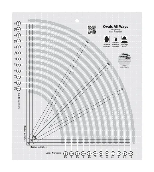 Creative Grids Quilt Ruler Ovals All Ways