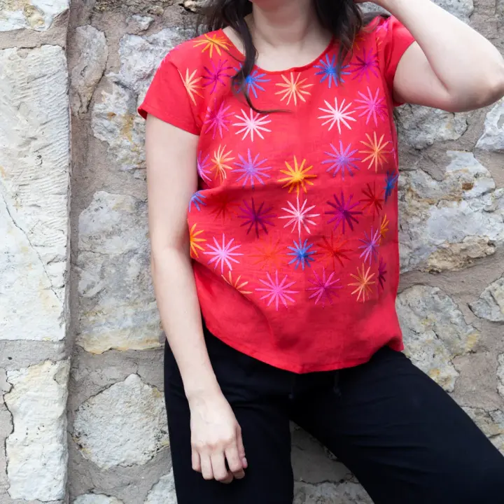 Las Estrellas Cadenilla Huipil Blouse
