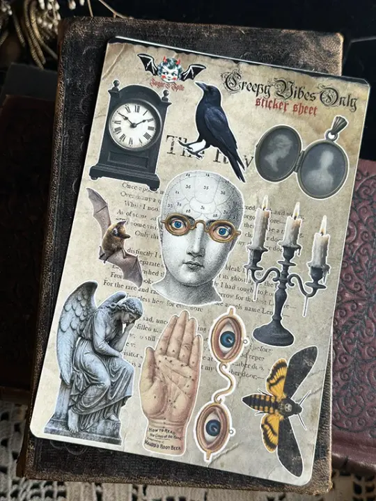 CREEPY VIBES ONLY VINYL STICKER SHEET