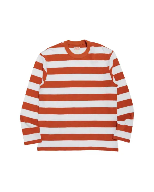 The Real McCoy's BC24001 Buco Stripe Tee L/S White/Red