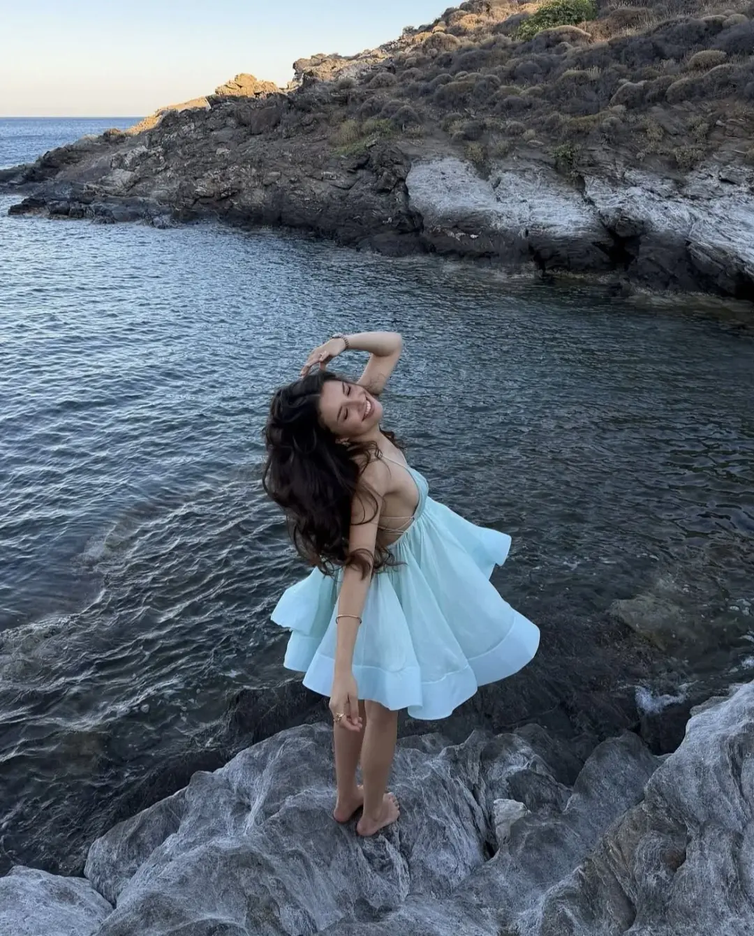 Clean Chiffon Flowy Women's Homecoming Dress Pale Blue Corset Short Prom Gown Party Dress RS2953
