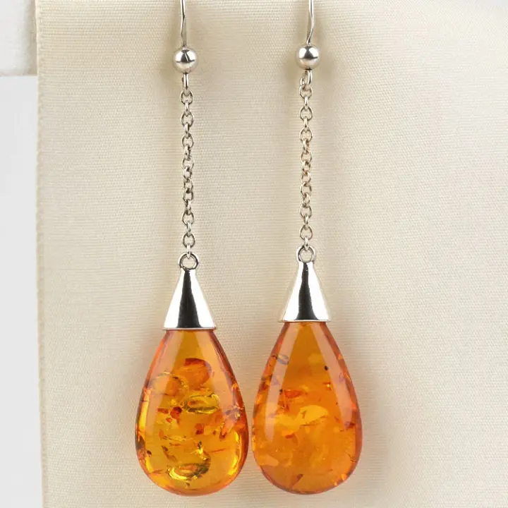 Stunning Amber Drop Earrings