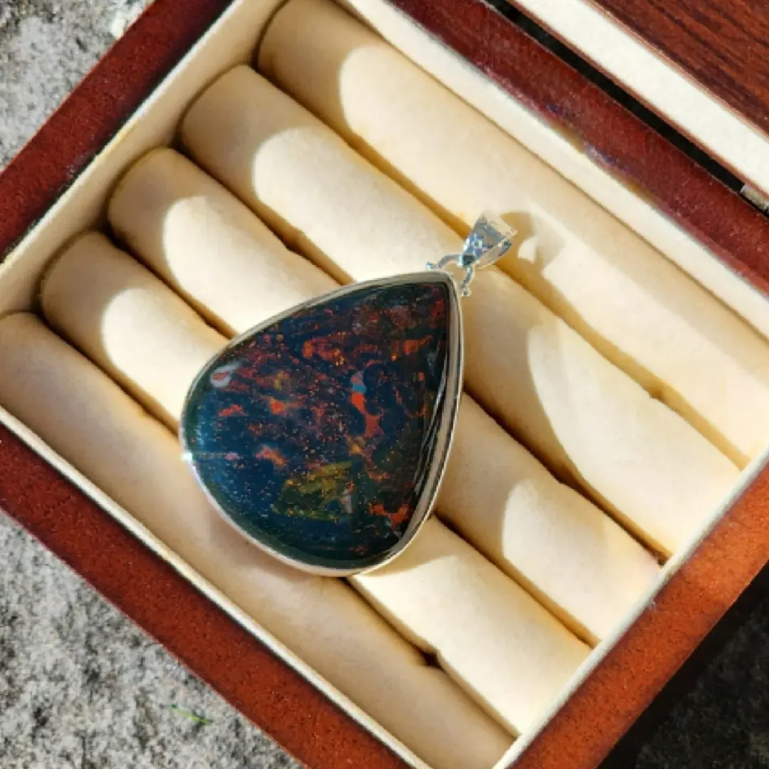 Prophecy - Bloodstone Pendant in Sterling Silver