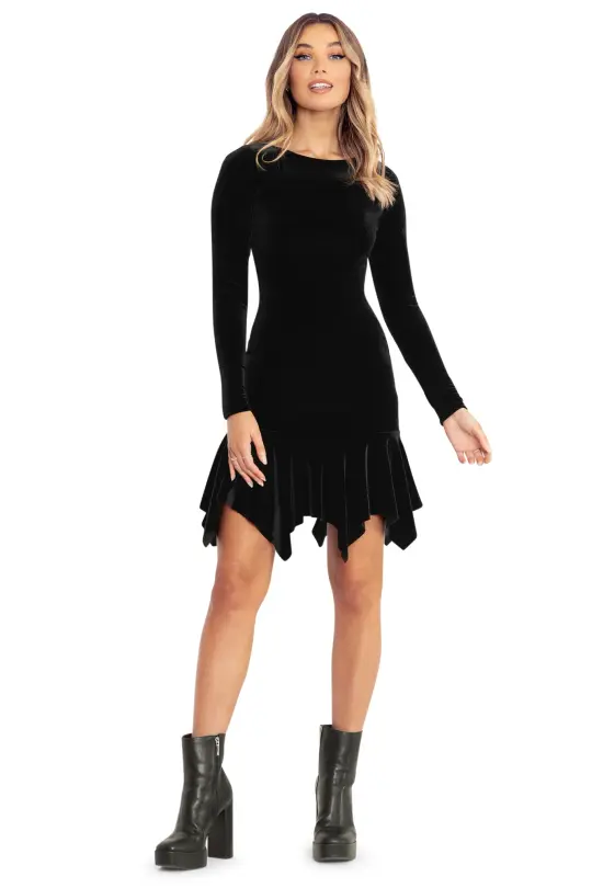 Velvet Black Get A Frill Dress