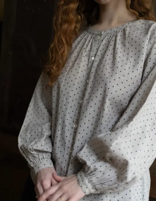 Blouse "Mara" motif imprimé beige