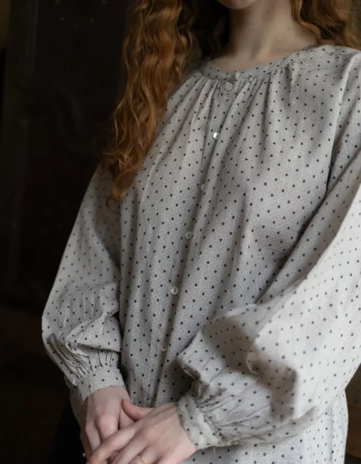 Blouse "Mara" motif imprimé beige