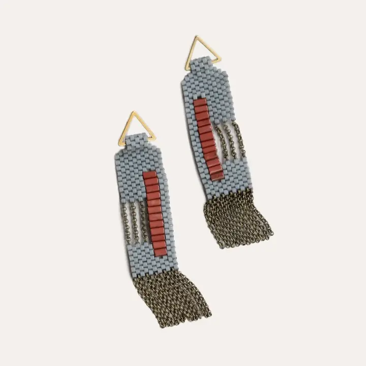 C Earrings in Grey