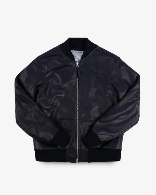 Iron Heart x Simmons Bilt Prairie Horsehide College Jacket - Black