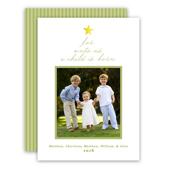 "Unto Us a Child is Born" Holiday Card