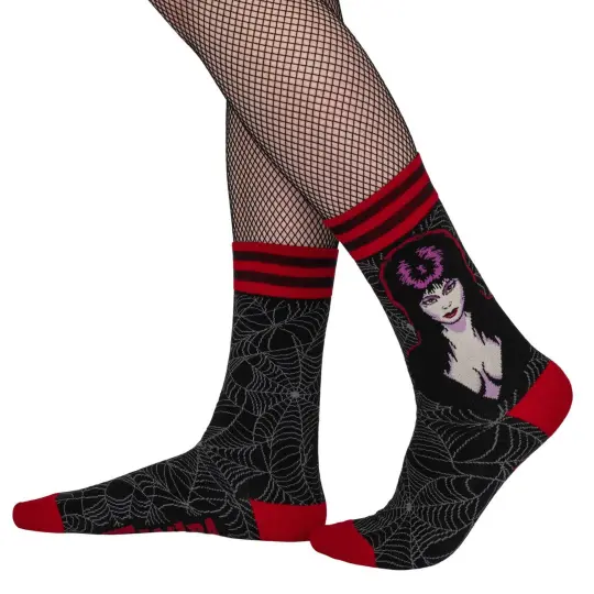 Elvira Mistress of the Dark Crew Socks - Gothic Horror Socks - Alternative Fashion