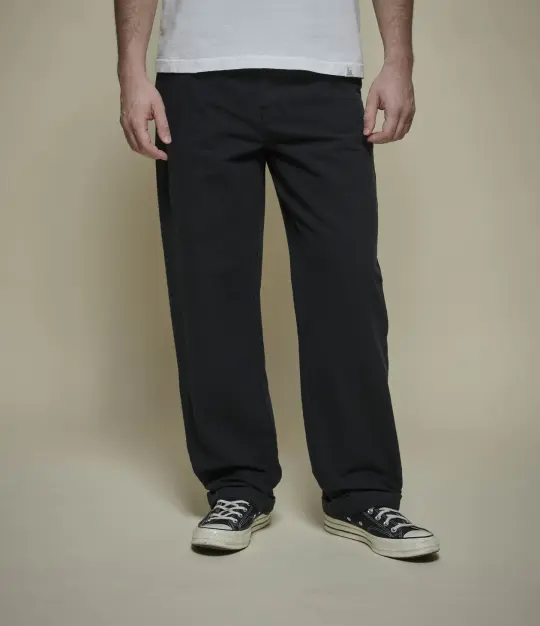 Cotton Canvas Straight Leg Pants