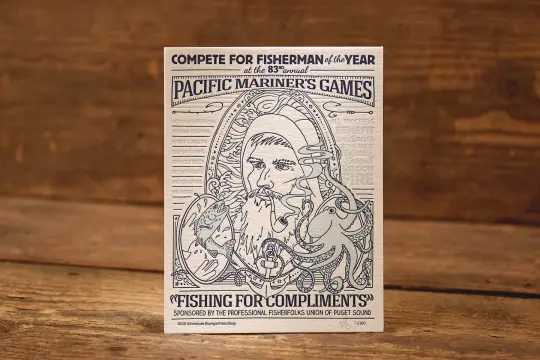 Fishing for Compliments - Limited Edition Letterpress Print (8.5 x 11")