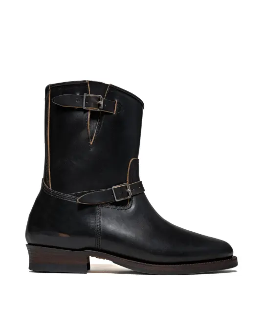 Old Joe 'The Engineer' Artisan Leather Engineer Boots Black Brown Horse Butt
