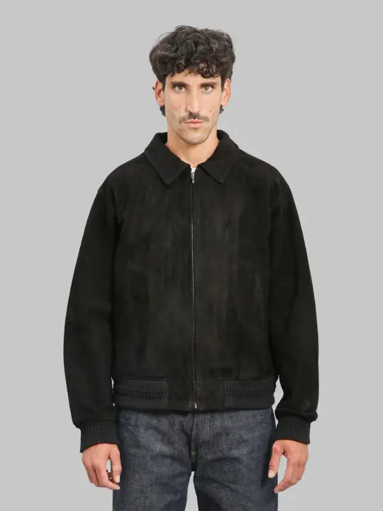 The Flat Head FN-LJ-DJ004 Deerskin Bomber Jacket Black