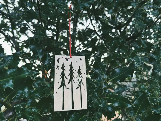 Winter Forest Wood Ornament