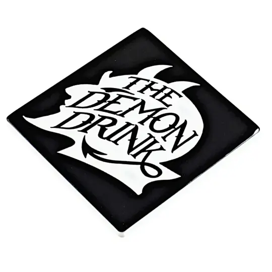 Alchemy Gothic The Demon Drink Ceramic Coaster in Black & White
