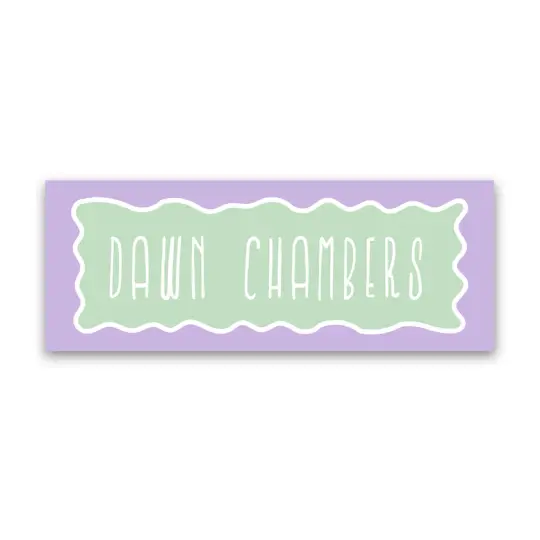 Girl's Two-Tone Wavy Border Vinyl Sticker Label