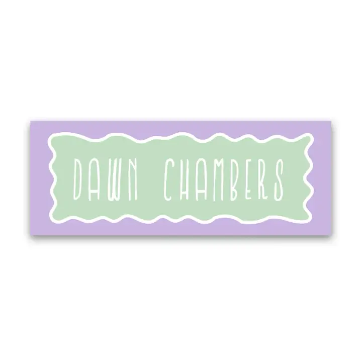 Girl's Two-Tone Wavy Border Vinyl Sticker Label