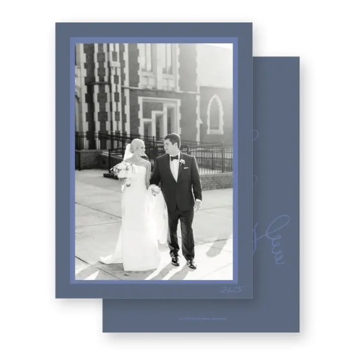 Periwinkle "Merry , Merry Christmas" Holiday Card