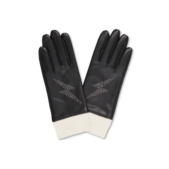 Studded Lightning Leather Gloves