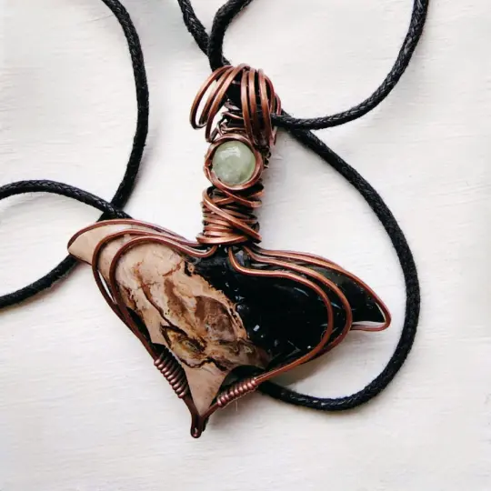 Winged Night - Palm Root Bat w/ Aquamarine