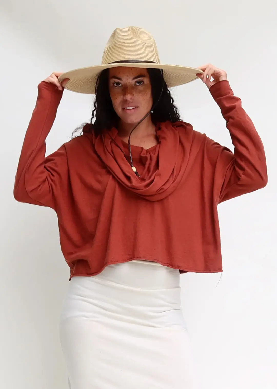 Super Cowl Poppy Cropped Kaftan