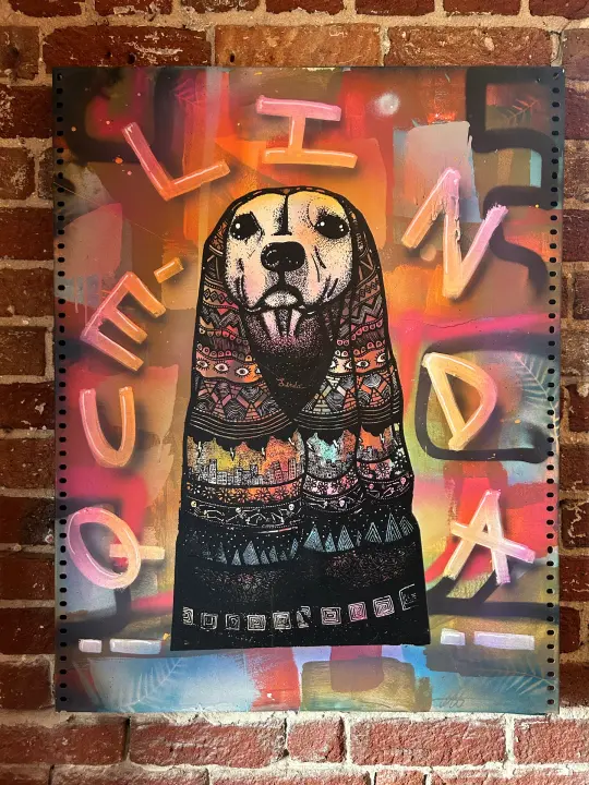 ¡Qué Linda! on Reclaimed Metal