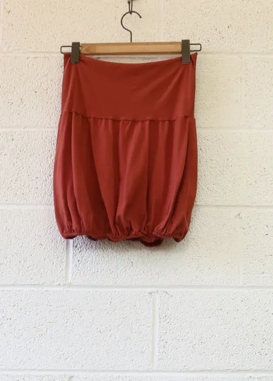 Sale - Bubble Mini Skirt / Organic Cotton / S / Terra-cotta (353)