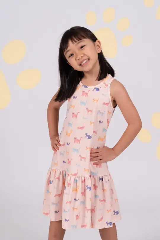 Sleeveless Dress - Kitty Party (12M, 2Y left!)