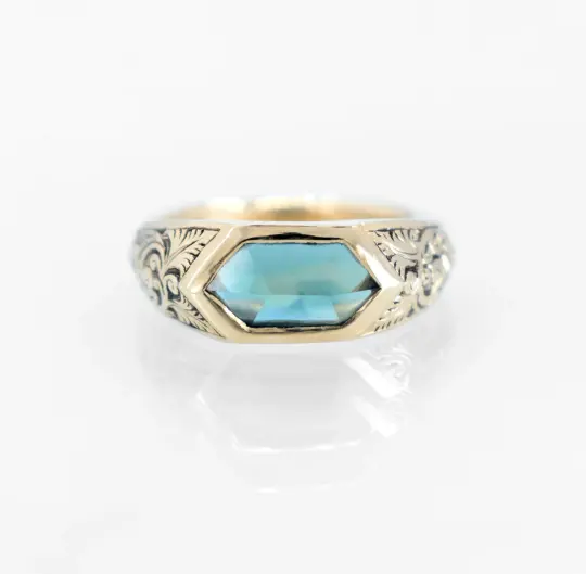 Rosetti - Hand Engraved Australian Sapphire Signet