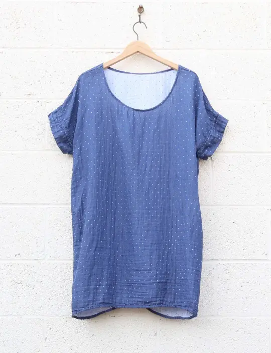 Sale - REVERSIBLE Everyday Magnolia Short Kaftan / Organic Cotton / 2XL-3XL /  (169)