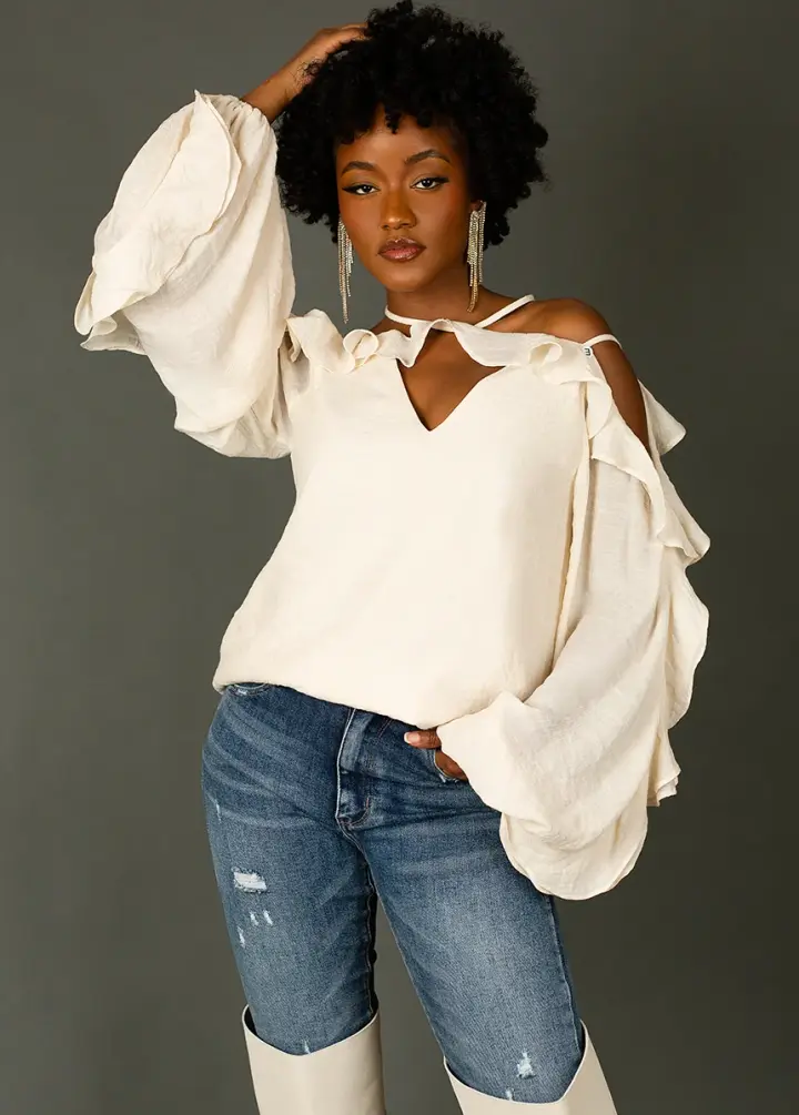 Saige Top in Ecru