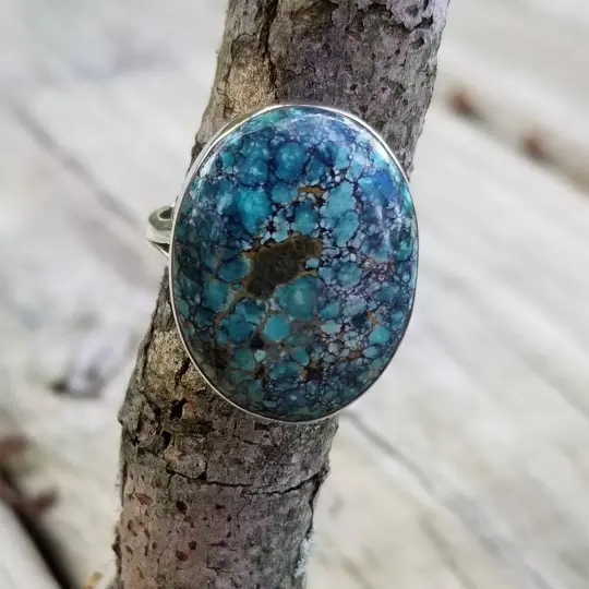 Lakeside - Tibetan Turquise Ring in Sterling Silver