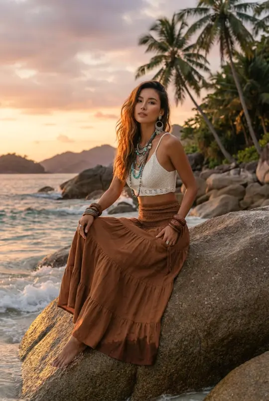 Maxi Skirt Keela Burnt Orange