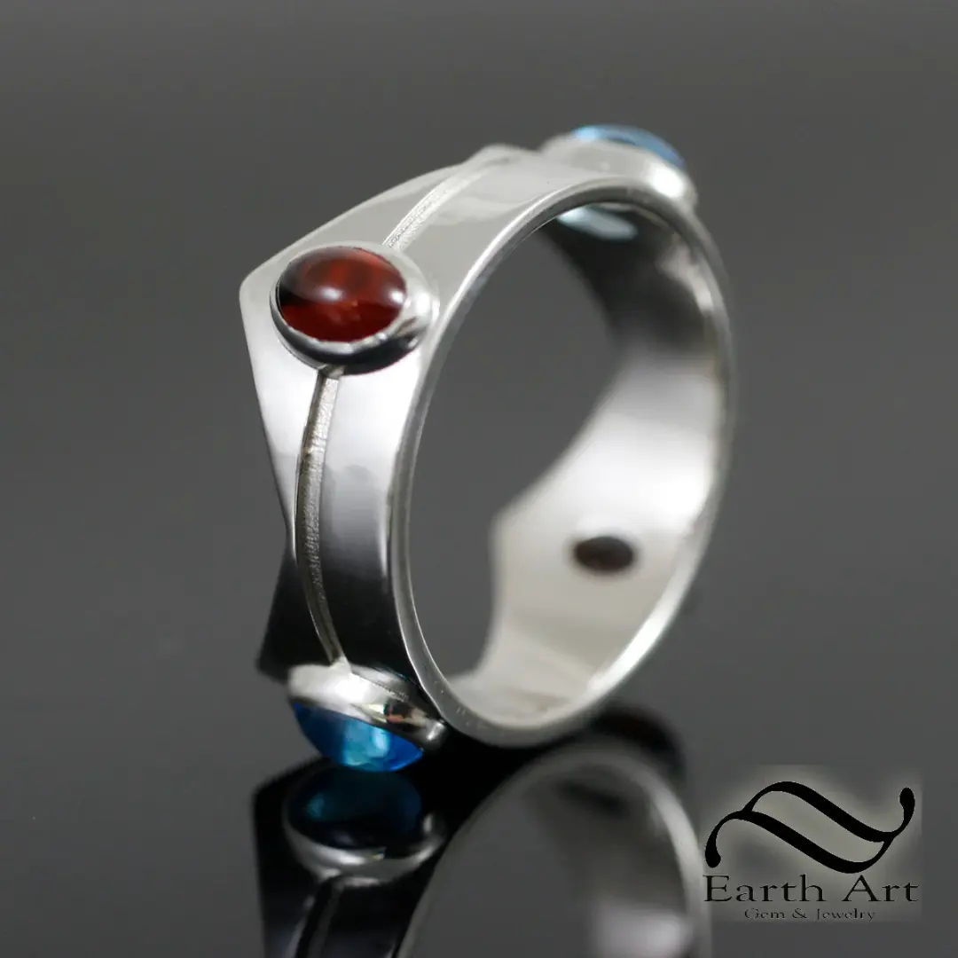 Peach's Crown Ring in Sterling Silver and Natural Gems