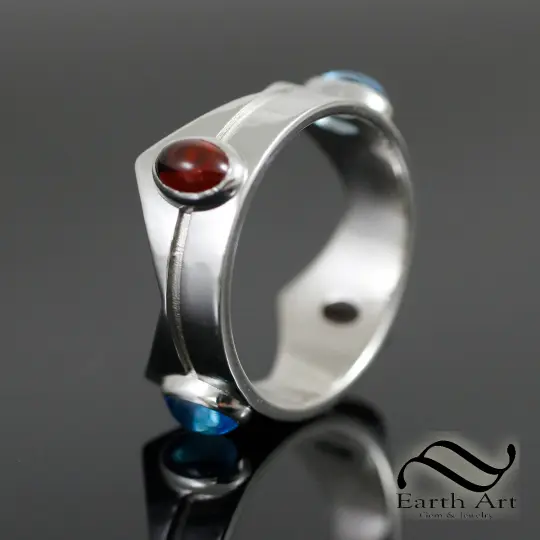Peach's Crown Ring in Sterling Silver and Natural Gems