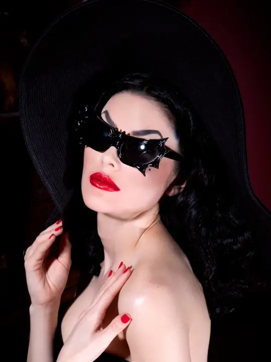 PRE-ORDER - Vampira® Bat Glasses in Black by La Femme en Noir