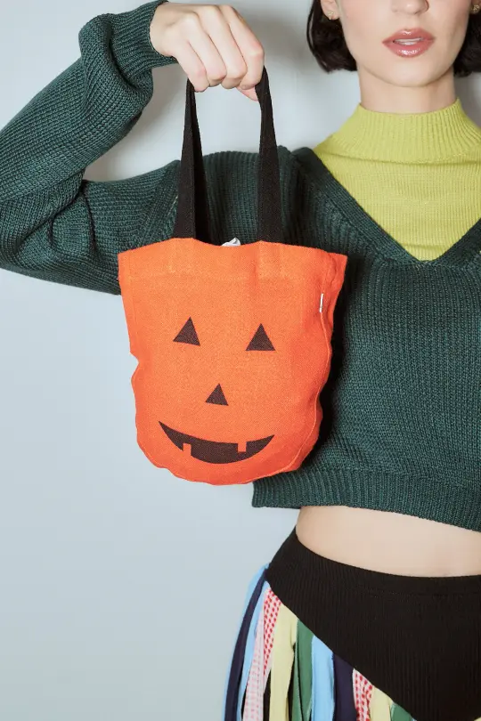 Trick Or Treat Thick Linen Mini Tote Bag