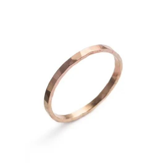 Recast Faceted Gold-filled stacker ring