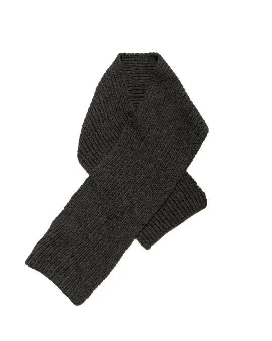 MHL Heavy Rib Scarf British Wool Graphite