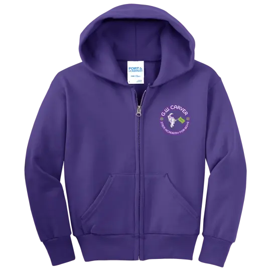GWC STEM Academy Embroidered PC78YZH Youth Fleece Full Zip Hooded Sweatshirt