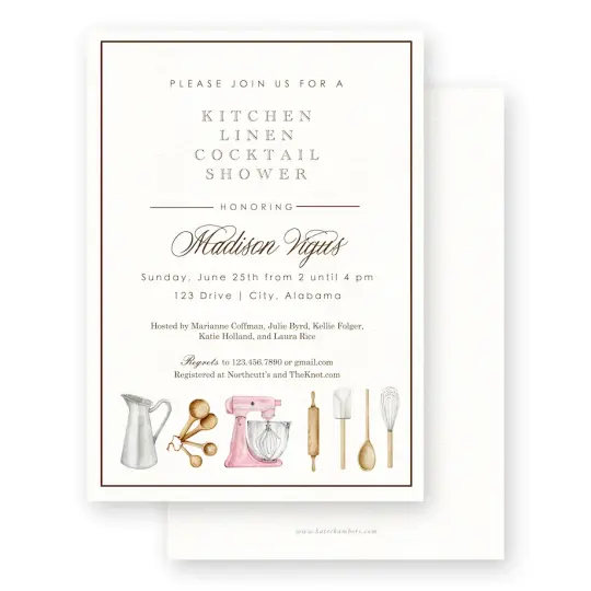 Kitchen Linen Cocktail Bridal Shower Invitation
