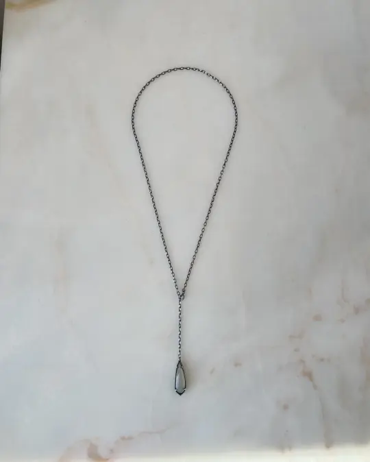 Pendulum // White Chalcedony Necklace (RTS)