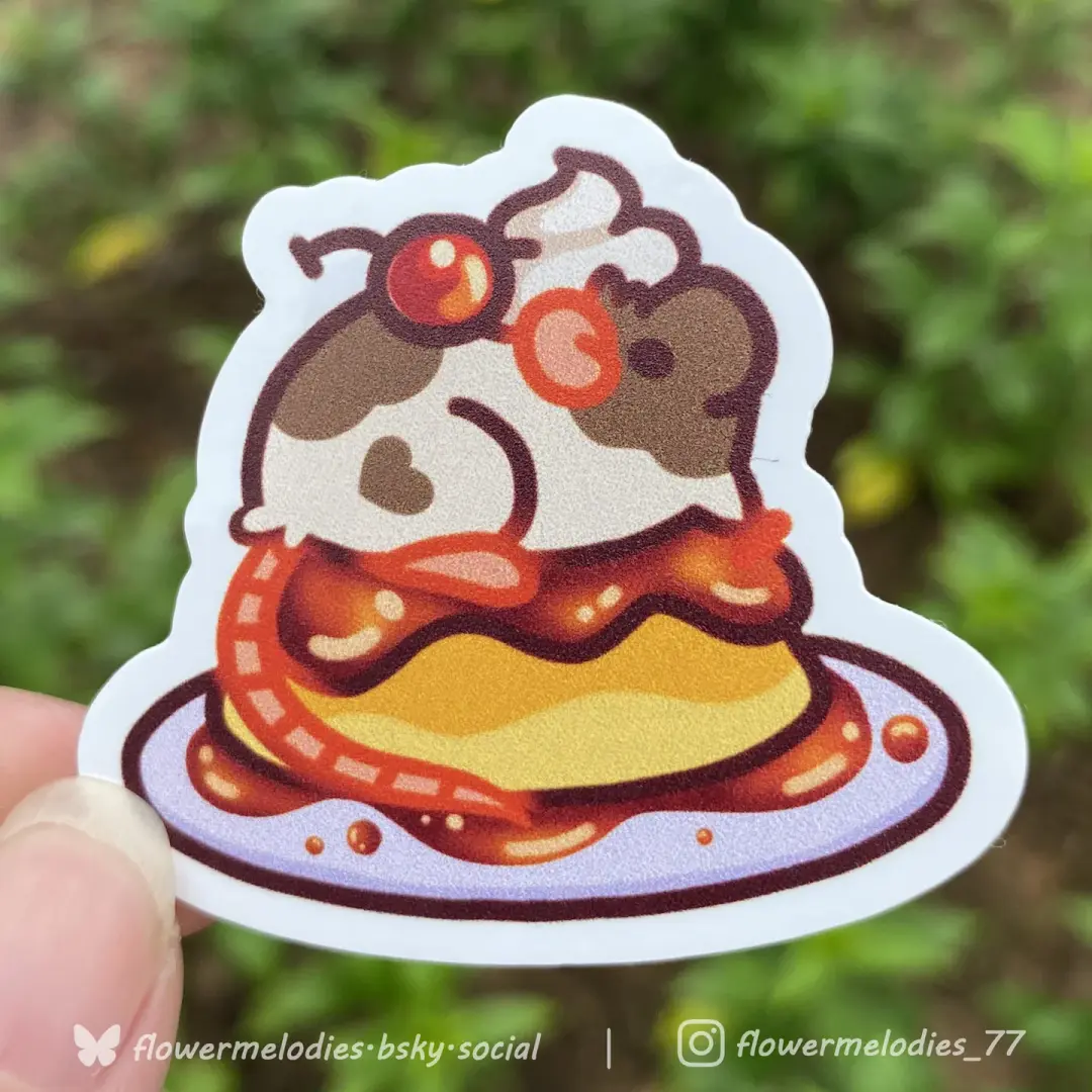 Pudding Rat sticker - Two tone brown